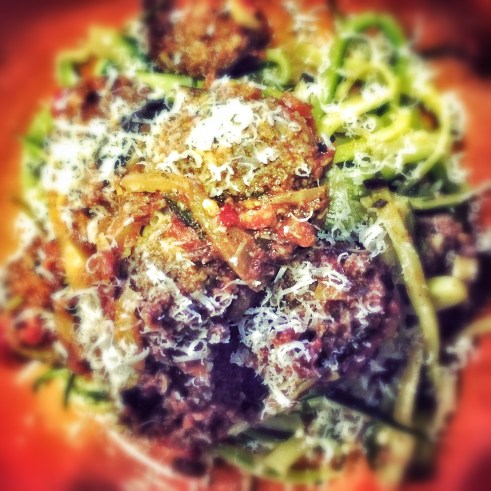 meatballs and courgette
